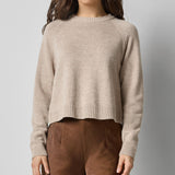 Pleat Black Raglan Sweater Wheat