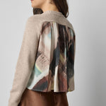 Pleat Black Raglan Sweater Wheat