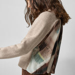 Pleat Black Raglan Sweater Wheat