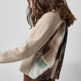 Pleat Black Raglan Sweater Wheat