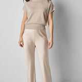 Banded Bottom Wedge Sweater Wheat