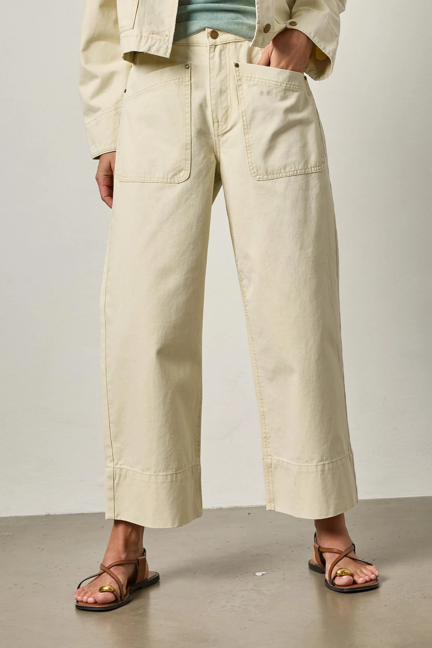Twill Straight Leg Pant Parchment