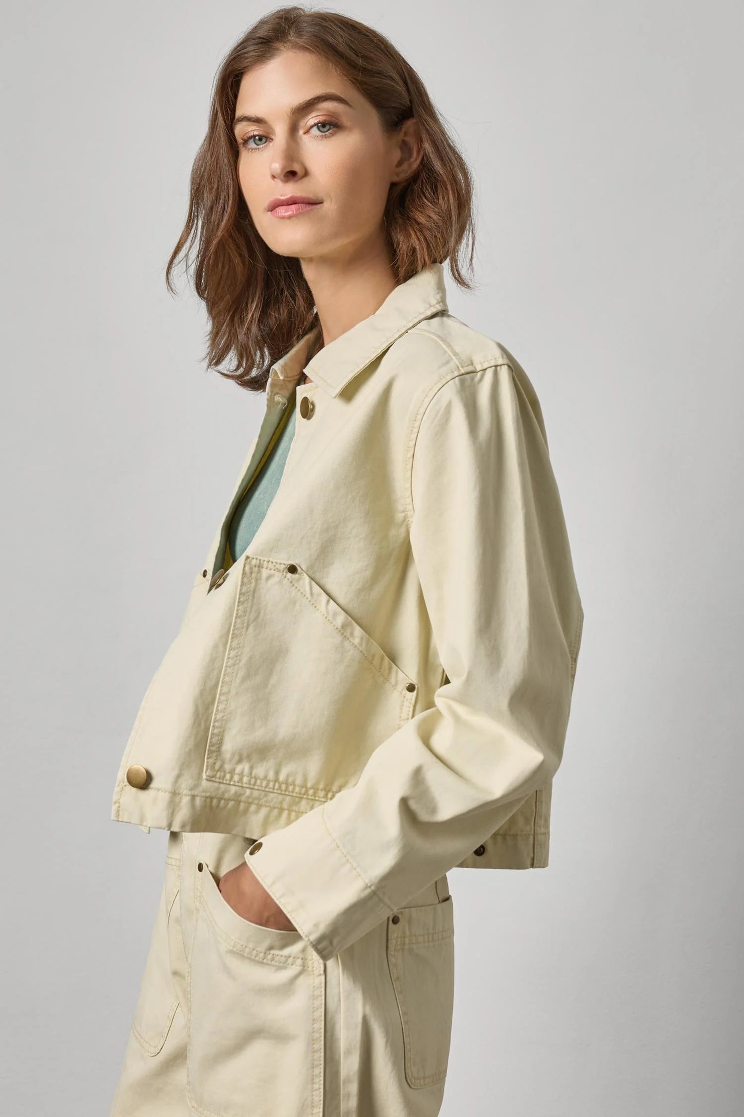 Twill Utility Jacket Parchment