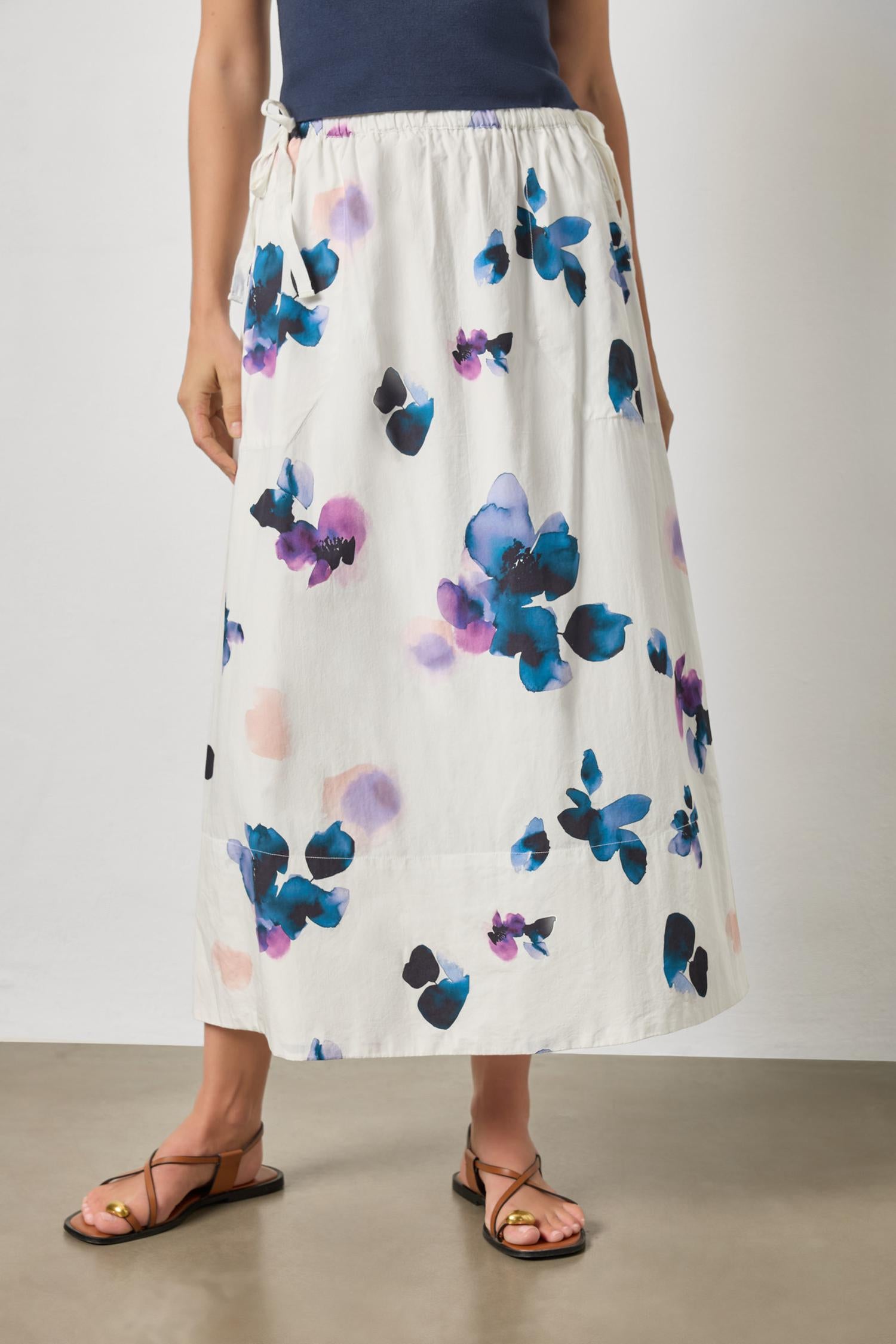 A-Line Maxi Skirt Orchid Print