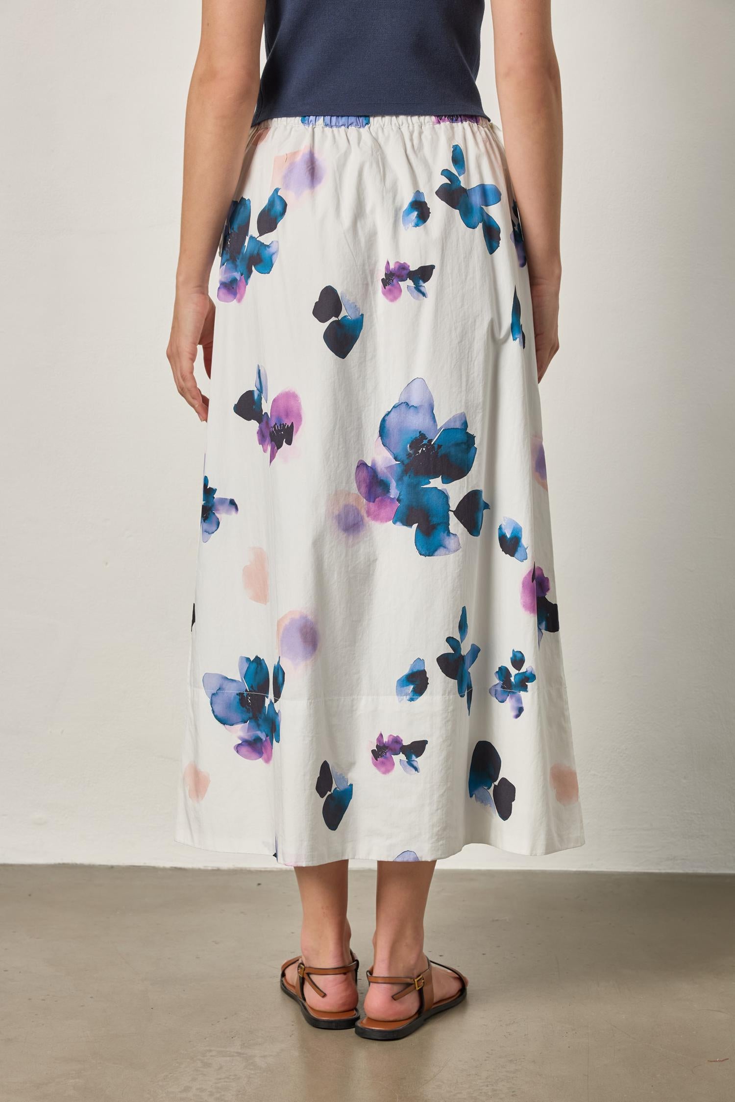 A-Line Maxi Skirt Orchid Print