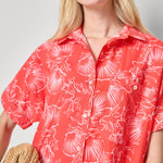 Lilla P Poplin Dolman Shirt Dress Zinnia Print