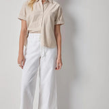 Linen Blend Boyfriend Button Down