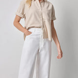 Linen Blend Boyfriend Button Down