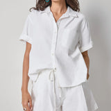 Linen Blend Boyfriend Button Down