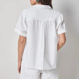 Linen Blend Boyfriend Button Down
