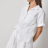 Linen Blend Boyfriend Button Down