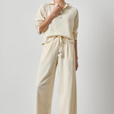Full Length Pleated Pant Rope Cream