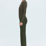 pistola denim penny wide leg jean laurel dark green color