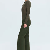 pistola denim penny wide leg jean laurel dark green color