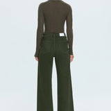 pistola denim penny wide leg jean laurel dark green color