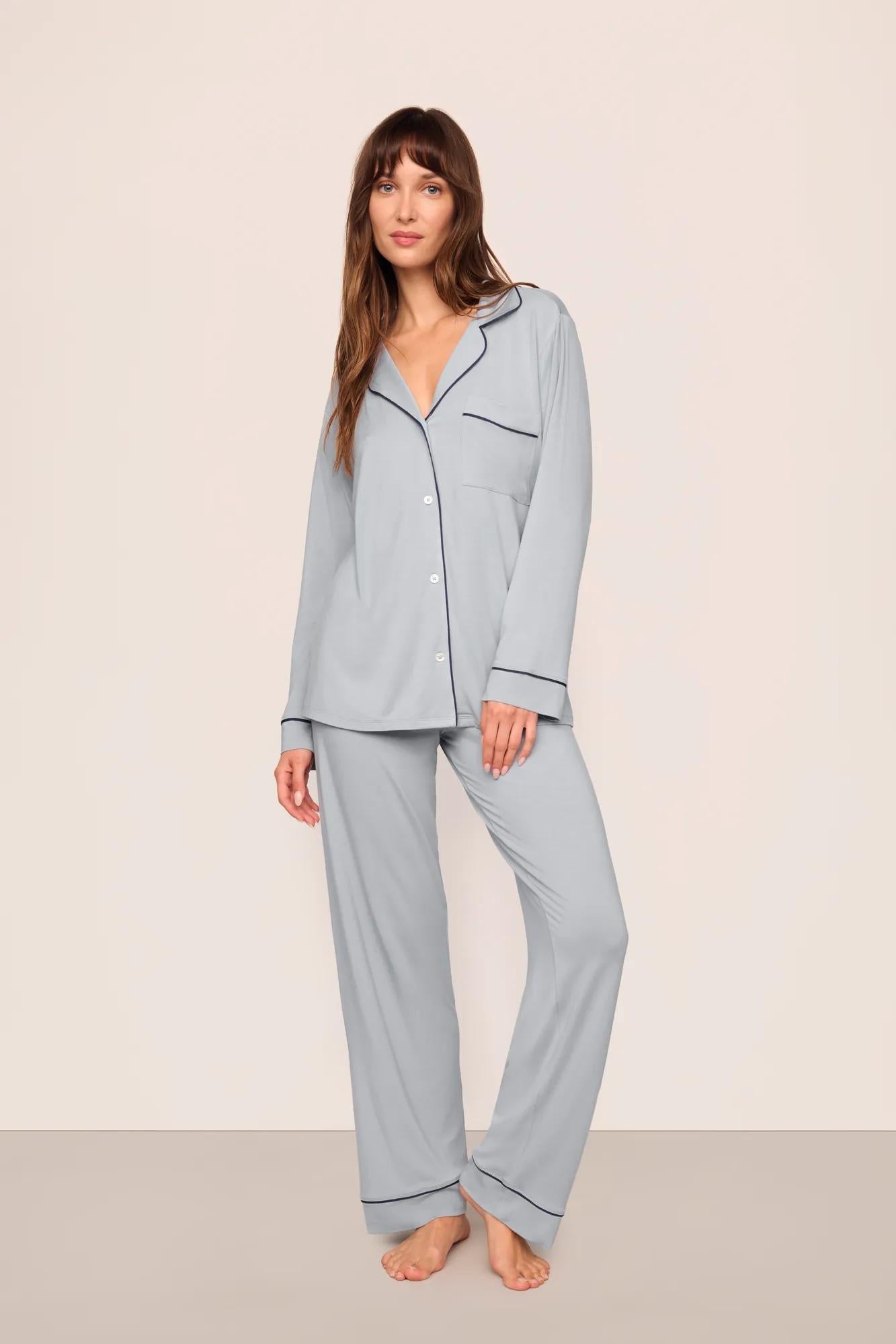 Gisele Long PJ Set Gray Dawn/Navy