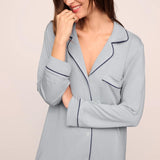 Gisele Long PJ Set Gray Dawn/Navy