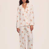 Gisele Printed Long Pj Set Floral Bloom Ivy/Vanilla Cream