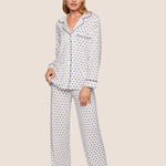 Gisele Printed Long PJ Set Hannukah Glow Nouvean Navy