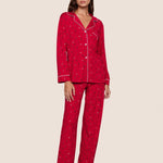 Gisele Printed Long PJ Set Nutcracker Holly Red/Ivory