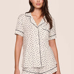 Gisele Printed RLX Short PJ Set Heart to Heart Black