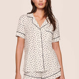 Gisele Printed RLX Short PJ Set Heart to Heart Black