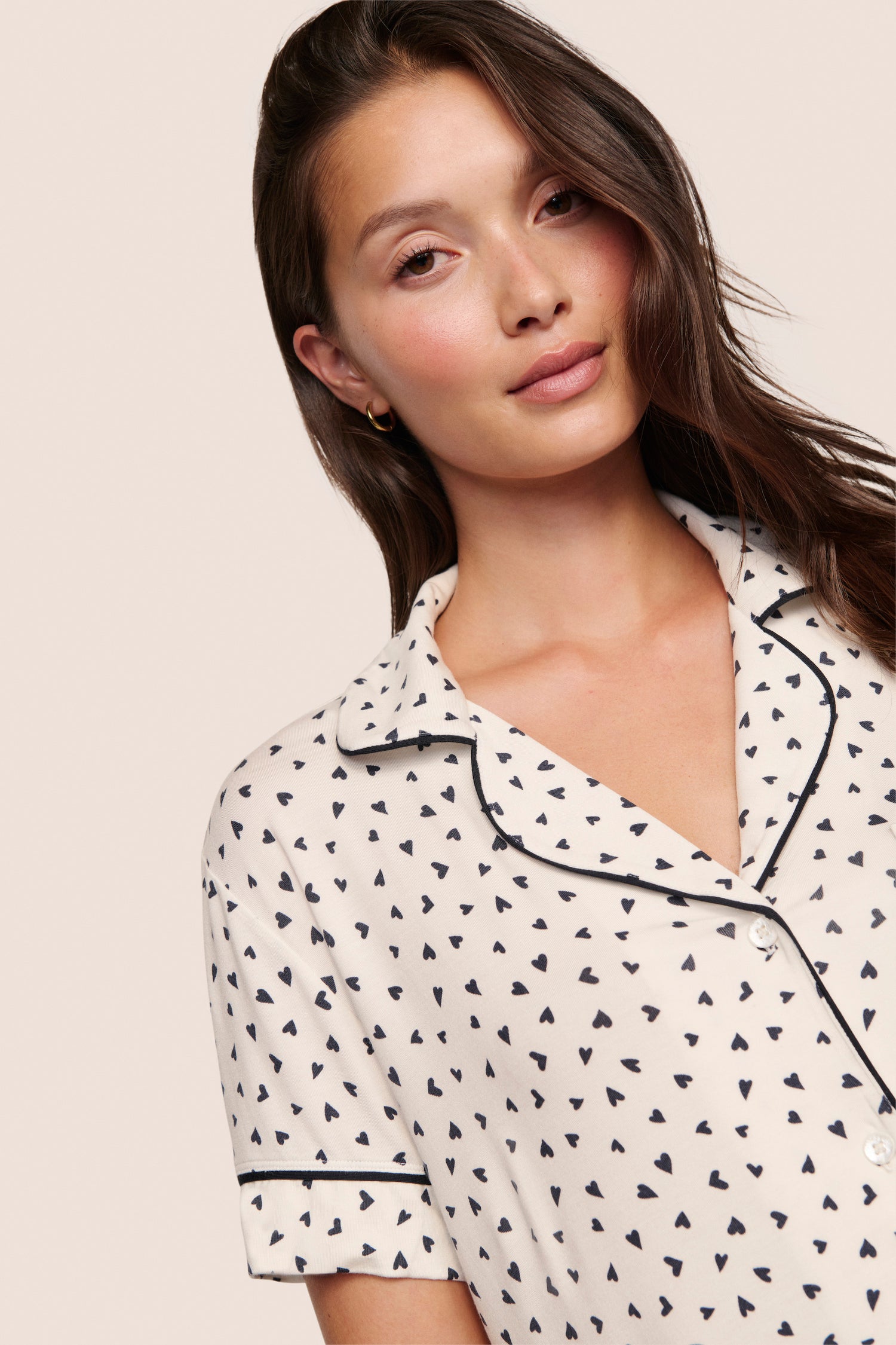 Gisele Printed RLX Short PJ Set Heart to Heart Black