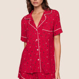 Gisele Printed RLX Short PJ Set Nutcracker Holly Red/Ivory