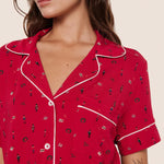 Gisele Printed RLX Short PJ Set Nutcracker Holly Red/Ivory