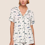 Gisele Printed RLX Short PJ Set Ski Chalet Ivory/Pine