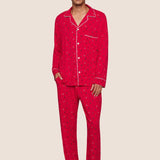 William Printed Long PJ Set Nutcracker Holly Red/Ivory