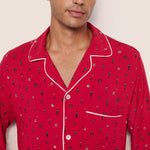 William Printed Long PJ Set Nutcracker Holly Red/Ivory