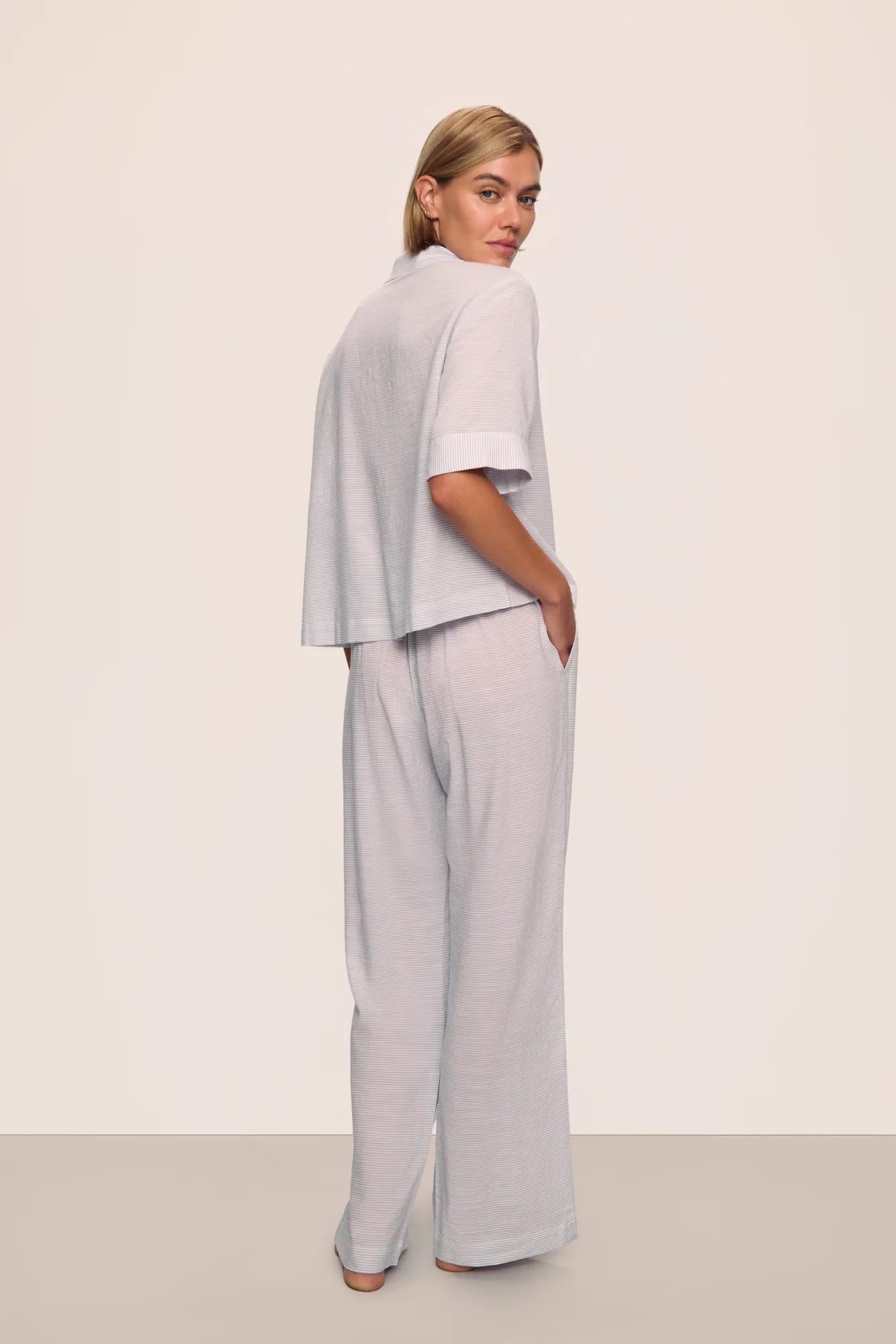Nautico Short Sleeve Top and Pant PJ Set Feeder Stripes