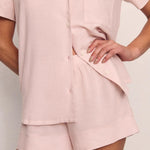 Nautico Shortie Pj Set Feeder Stripes Pale Mauve/White