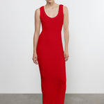 Puckered Tank Dress Red