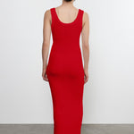Puckered Tank Dress Red