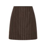 Alice Skirt Chocolate Cream Pinstripe