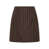 Alice Skirt Chocolate Cream Pinstripe