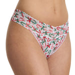 Printed Signature Lace Original Rise Thong Candy Canes