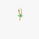Palm Tree Charm Vintage Gold/Emerald