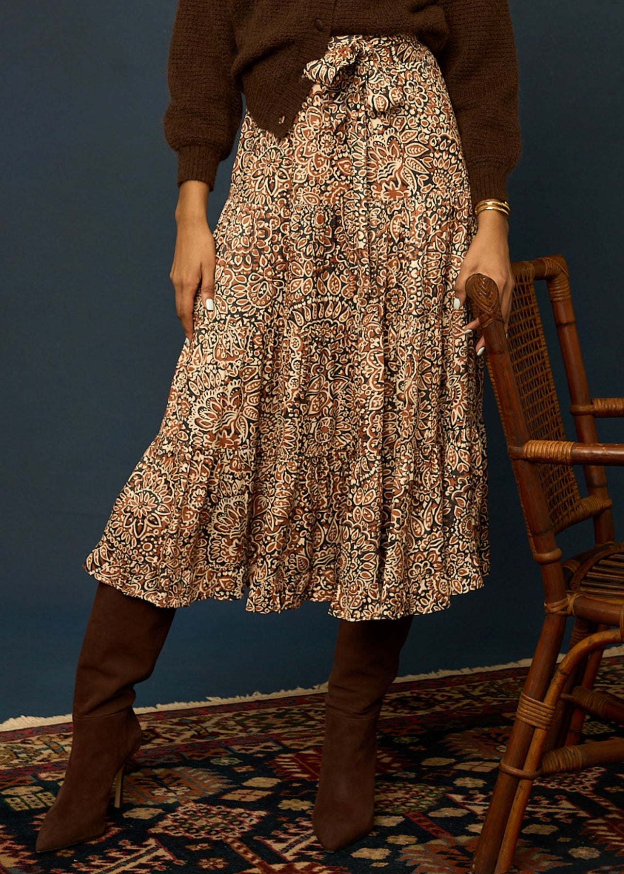 Wanda Skirt Fire Clay Print