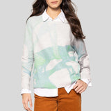 Painter's Punch Long Sleeve Sweater Blue Hues