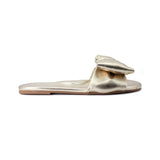 Gold Raffie Bow Arched Flip Flop