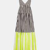 Romi Poplin Dress Black/Cream/Lime Multi