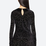 Julie Burnout Velvet Top Black