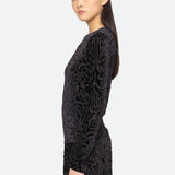 Julie Burnout Velvet Top Black