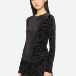 Julie Burnout Velvet Top Black