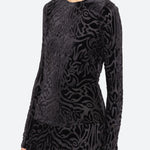 Julie Burnout Velvet Top Black