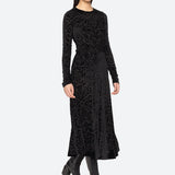 Julie Burnout Velvet Top Black