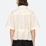 Solene Solid Combo Shirt Cream